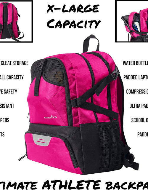 Load image into Gallery viewer, National Soccer Bag - Backpack for Soccer, Basketball &amp; Football Includes Separate Cleat and Ball Holder
