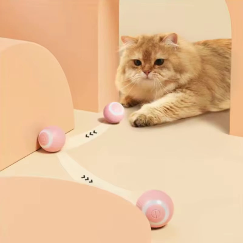 Automatic Electric Cat Ball Toy Interactive Rolling Smart Self-Moving Kitten Plaything for Indoor Cats Training and Fun